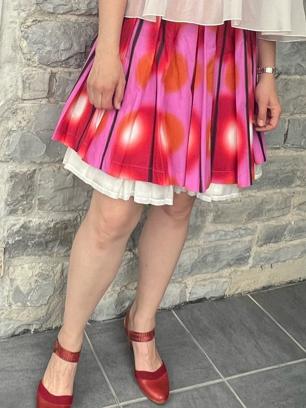 Eggs Vibrant Pink Cotton Skirt